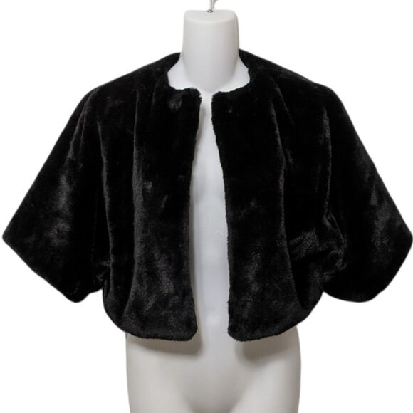 NWT ECHO Faux Fur Bolero Jacket Black S - Picture 1 of 6